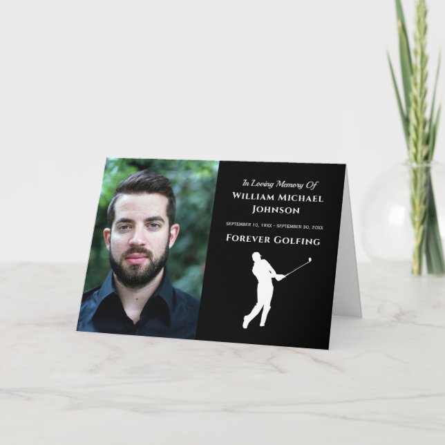 Foto-Gedenkfeier für immer Golf Dankeskarte (Vorderseite)