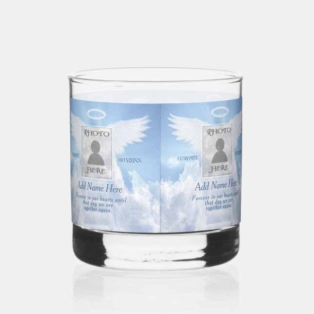 Foto-Gedenkstätte mit Wolken Whiskyglas (Vorderseite)