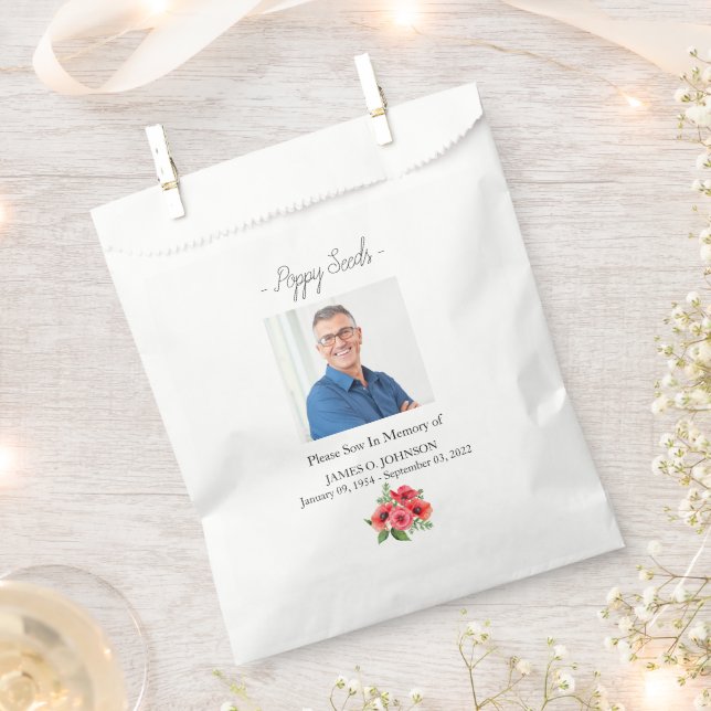 Foto-Gedenkstätte Mohnsamen Beerdigung Geschenktütchen (Ausgeschnitten)