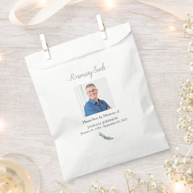 Foto-Gedenkstätte Rosemary Seed Beerdigung Geschenktütchen (Ausgeschnitten)