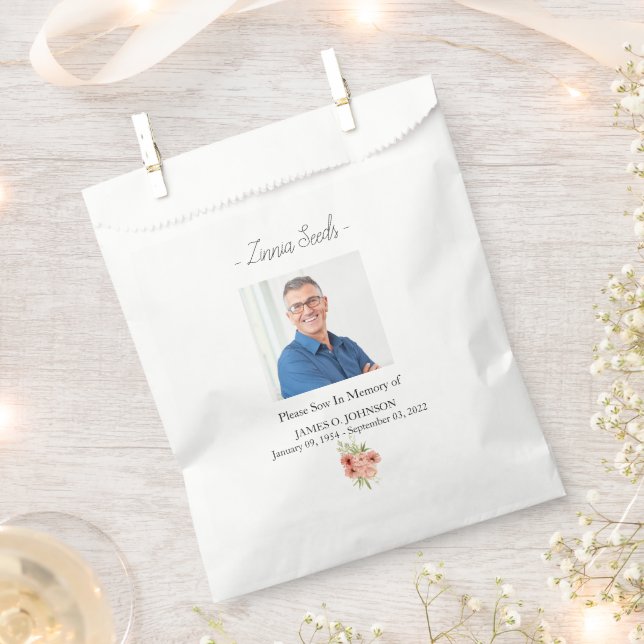 Foto-Gedenkstätte Zinnia Samenbeerdigung Geschenktütchen (Ausgeschnitten)