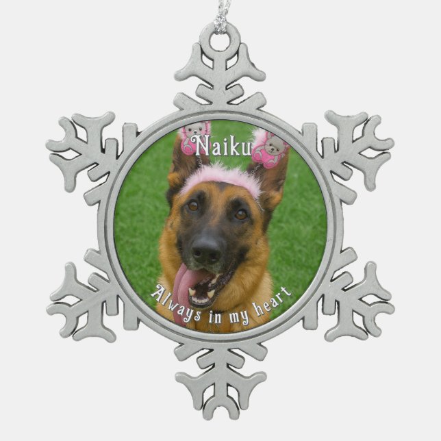 Foto-Gedenkveranstaltung Schneeflocken Zinn-Ornament (Vorderseite)