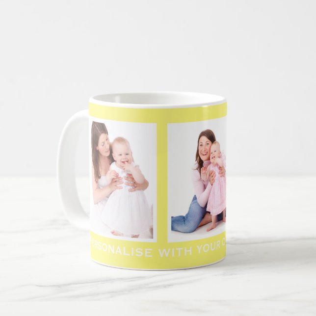 Foto Gelb oder Farbe 3 Personalisiert Kaffeetasse (Vorderseite Links)