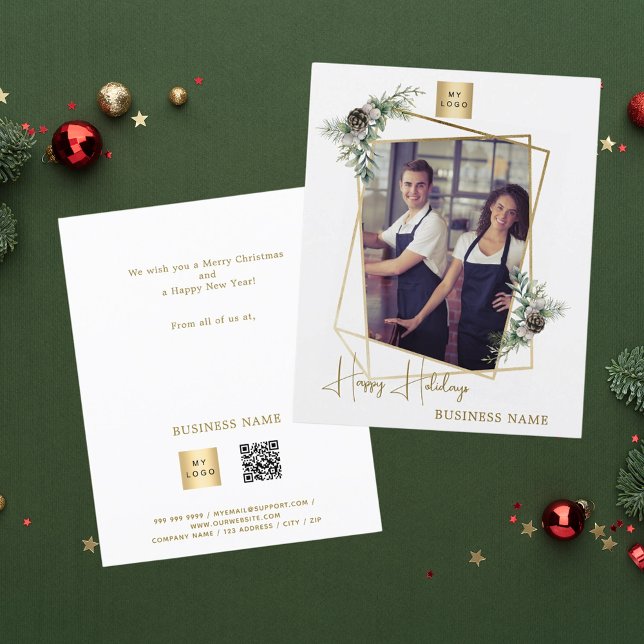 Foto geometrische QR Business Weihnachtsgrüße Flyer (Von Creator hochgeladen)