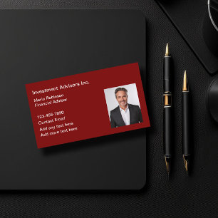 Foto-Geschäftskarte für professionellen Finanzbera Visitenkarte
