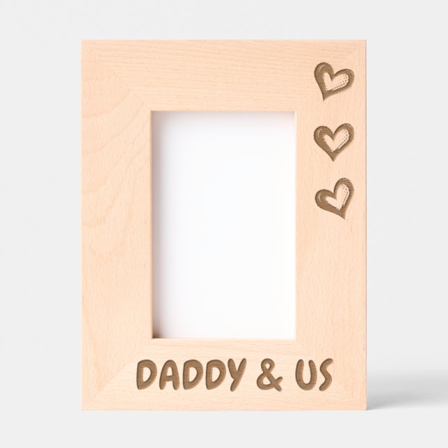 Foto Geschenk für den Vater von Triplets, Daddy &  Geätzte Rahmen (Vorderseite)
