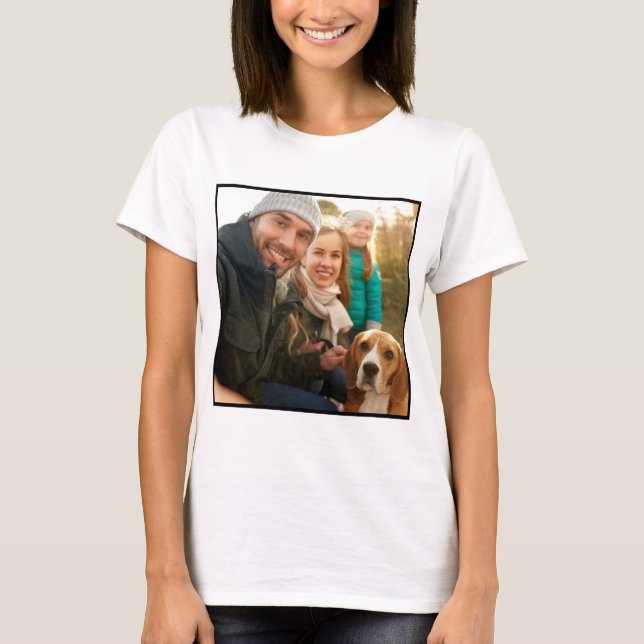 Foto Geschenk | Modernes Personalisiertes Foto T-Shirt (Vorderseite)