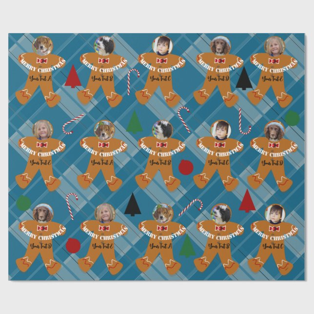 Foto Geschenk Wrap Gingerbread Mann HAMbWG Geschenkpapier (Flach)