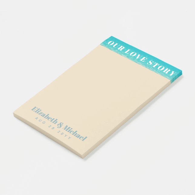 FOTO Geschenke für Neukunden UNSERE LIEBE GESCHICH Post-it Klebezettel (angewinkelt)