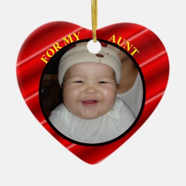Foto-Geschenkmarke für Tante Keramikornament (Vorne)