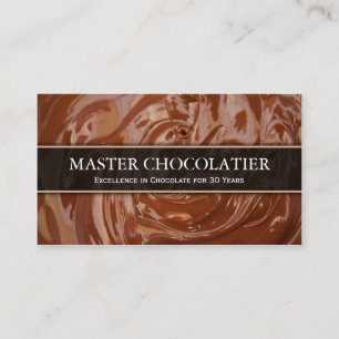 Foto geschmolzene Schokolade, Chocolatier Visitenkarte