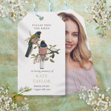 Foto-Gift-Tags für Vogel-Saatgutpackungen