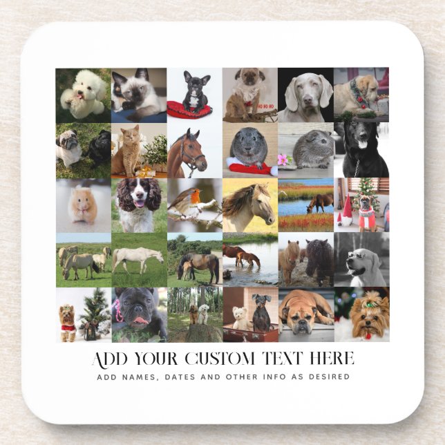 FOTO GIFTS VORLAGEN FAMILIENFREUNDE PETS CUSTOM GETRÄNKEUNTERSETZER (Vorderseite)