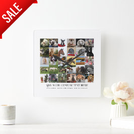FOTO GIFTS VORLAGEN FAMILIENFREUNDE PETS CUSTOM QUADRATISCHE WANDUHR
