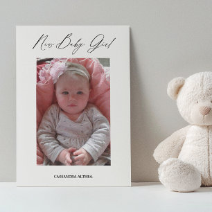 Foto Girl Birth Announcement Card Einladung