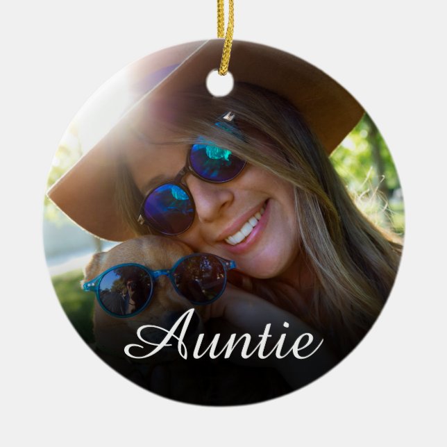Foto Girly Pink Spaß Script Tante Tante Definition Keramik Ornament (Vorne)