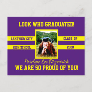 Foto Glückwunsch Grads Wählen Sie Ihre Schulfarben Postkarte