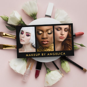 Foto-Gold des Make-upkünstler-3 Visitenkarte