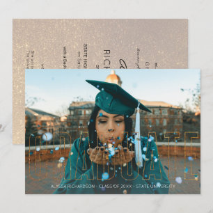 Foto & Gold Glitzer x2 Graduate Ankündigung