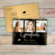 Foto Gold Graduate Navy Blue Ballon Ankündigung