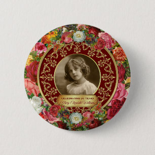 Foto Gold großartige Rose Gedenken an Burgund Button