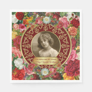 Foto Gold großartige Rose Gedenken an Burgund Serviette