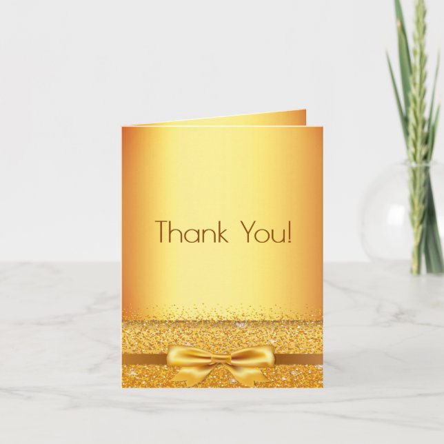 Foto gold Metallic Geburtstag Danke (Vorderseite)