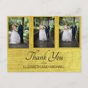Foto Gold Rings Elegant Wedding Vielen Dank Postkarte