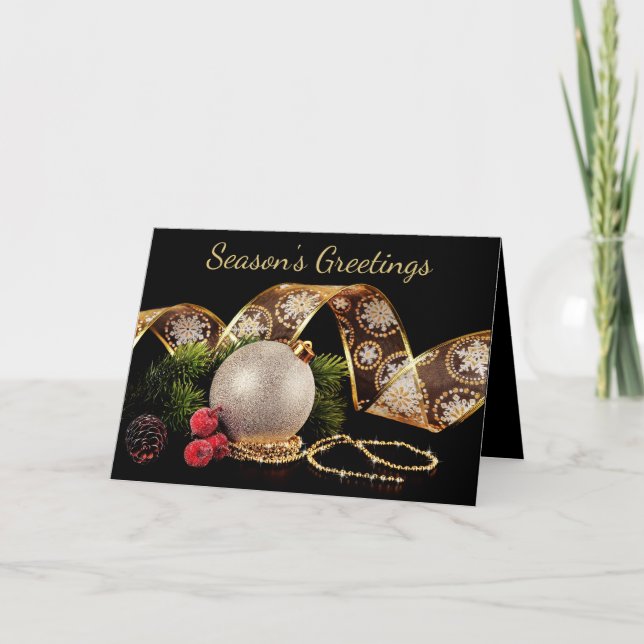 Foto Gold, Silber Weihnachtskarte Karte (Vorderseite)