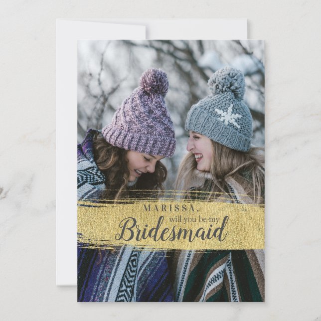 Foto Gold wird mein Vorschlag für eine Bridesmaid Einladung (Vorderseite)