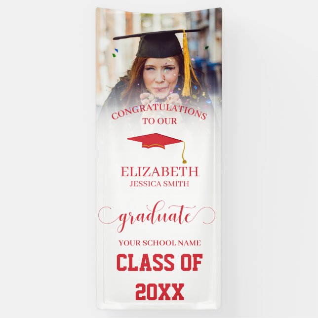 Foto Graduate Class of 20XX Abschluss Door Banner (Vertikal)