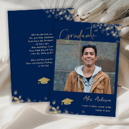 Foto Graduate Elegant Navy Blue Ankündigung