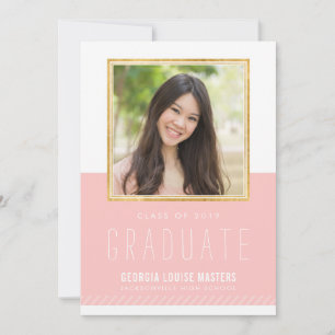 FOTO GRADUATE minimale niedliche Rahmen pastellros Einladung