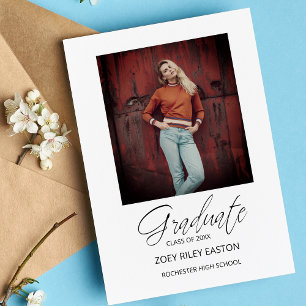 Foto Graduate Whimsical Modern Script Calligraphy Postkarte