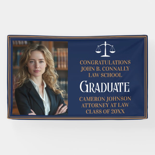 Foto Graduation Party der Blue Gold School Banner (Horizontal)