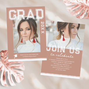 Foto Graduation Party Elegante Moderne Skripte Einladung