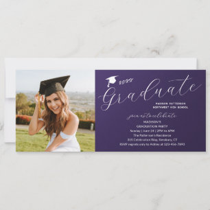 Foto Graduation Party Elegante Moderne Skripte Einladung