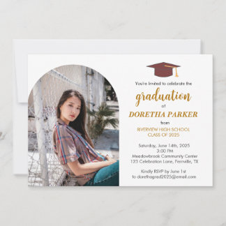 Foto Graduation Party Elegantes Gold-Script-Design Einladung