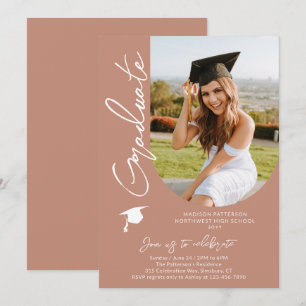 Foto Graduation Party Modernes, elegantes Skript Einladung
