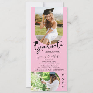 Foto Graduation Party Modernes, elegantes Skript Einladung