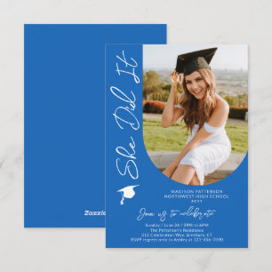 Foto Graduation Party Modernes, elegantes Skript Einladung