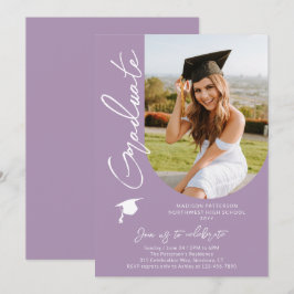 Foto Graduation Party Modernes, elegantes Skript Einladung