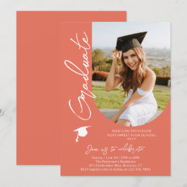 Foto Graduation Party Modernes, elegantes Skript Einladung
