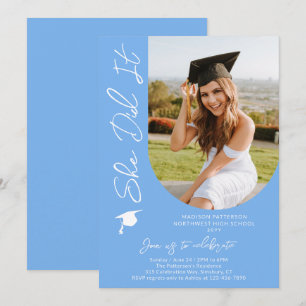 Foto Graduation Party Modernes, elegantes Skript Einladung
