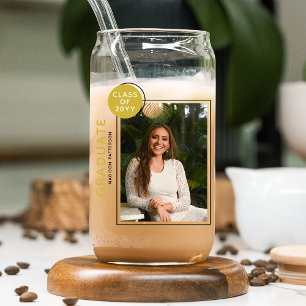 Foto Graduation Party Modernes Script Black Gold Dosenglas