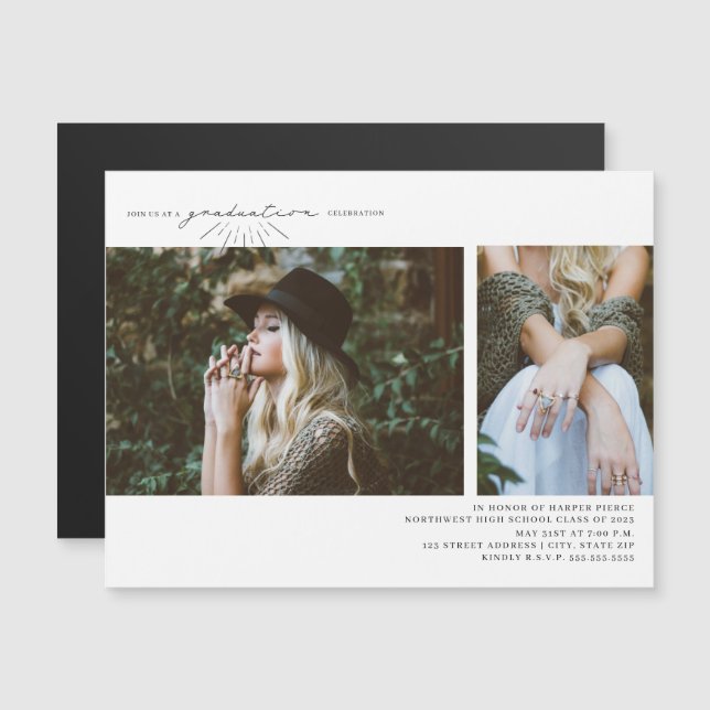 Foto-Graduationspartei (magnetisch) Magnetkarte (Vorne/Hinten)