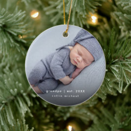 Foto Grandpa Jahr etabliert Keepake Keramik Ornament