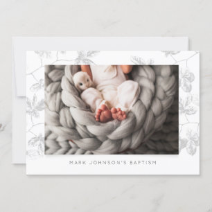 Foto Gray Foliage Taufe Party Einladung