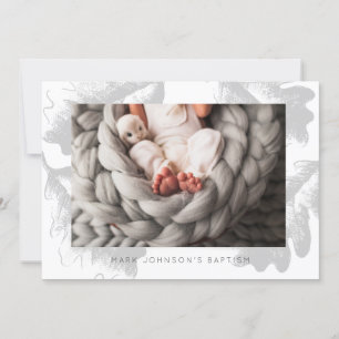 Foto Gray Foliage Taufe Party Einladung