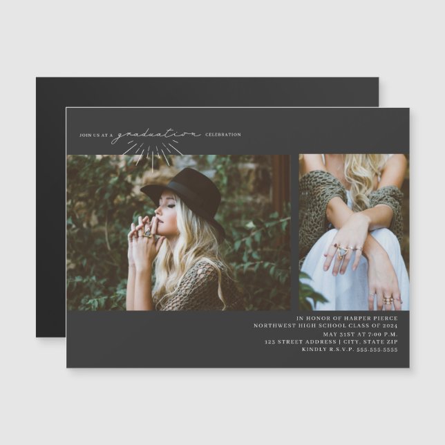 Foto Gray Magnetic Gray Gray Magnetkarte (Vorne/Hinten)